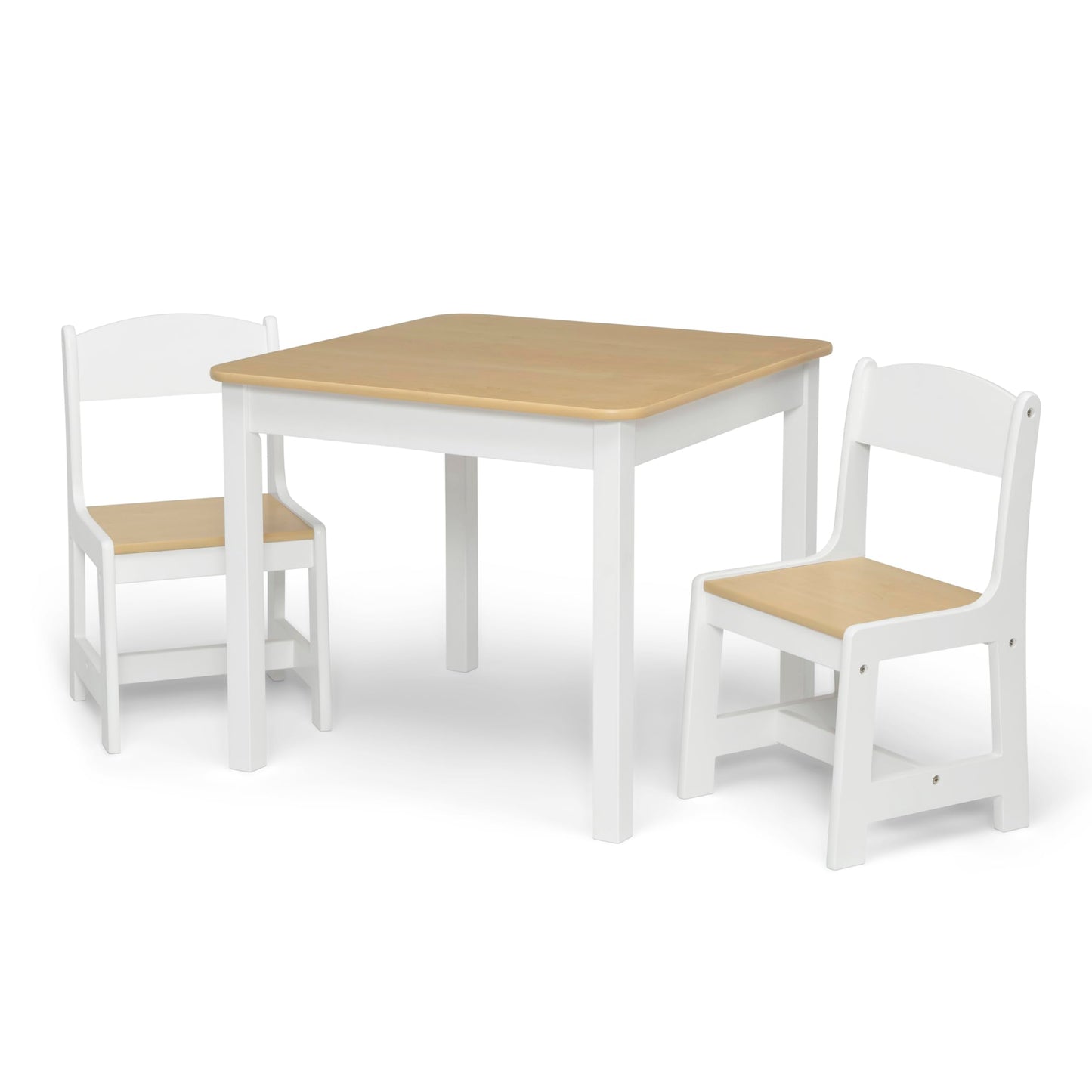 Delta Children MySize Kids Wood Table and Chair Set (2 Chairs Included) - Ideal for Arts & Crafts, Snack Time & More - Greenguard Gold Certified, Grey, 3 Piece Set