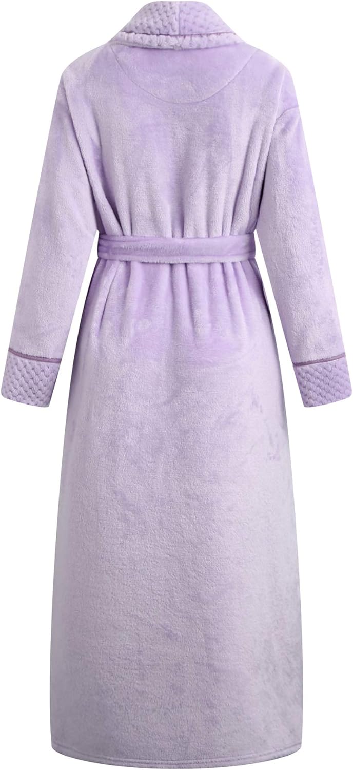 Richie House Women's Plush Soft Warm Fleece Bathrobe Robe RH1591