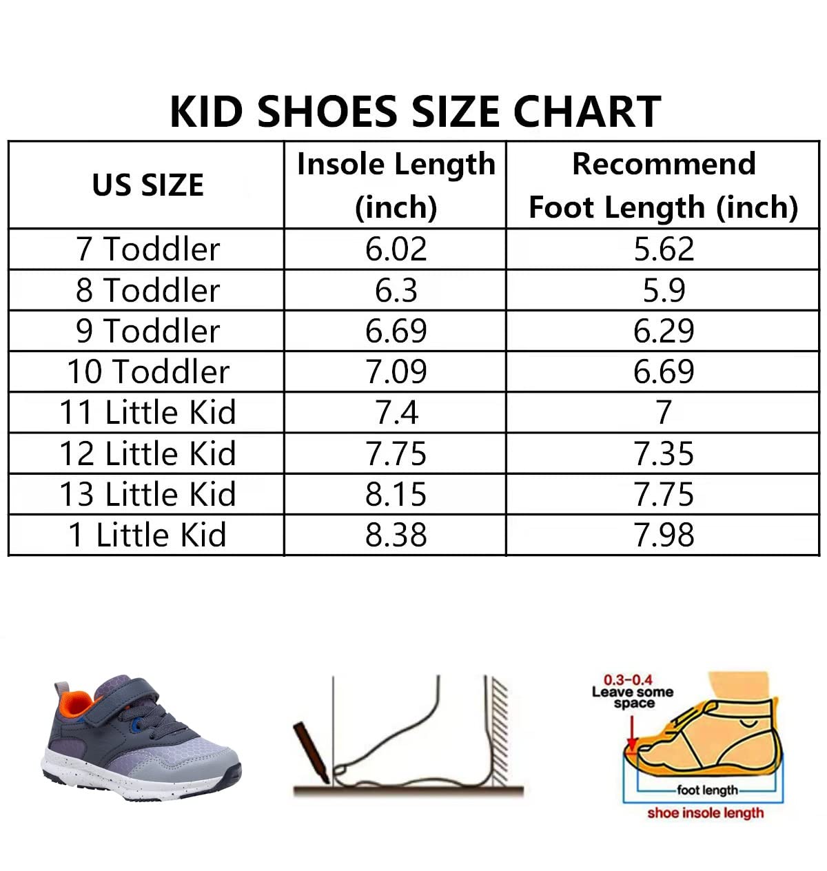 COODO Toddler Kid's Sneakers Boys Girls Cute Casual Running Shoes (6 Toddler,Blk Wht)