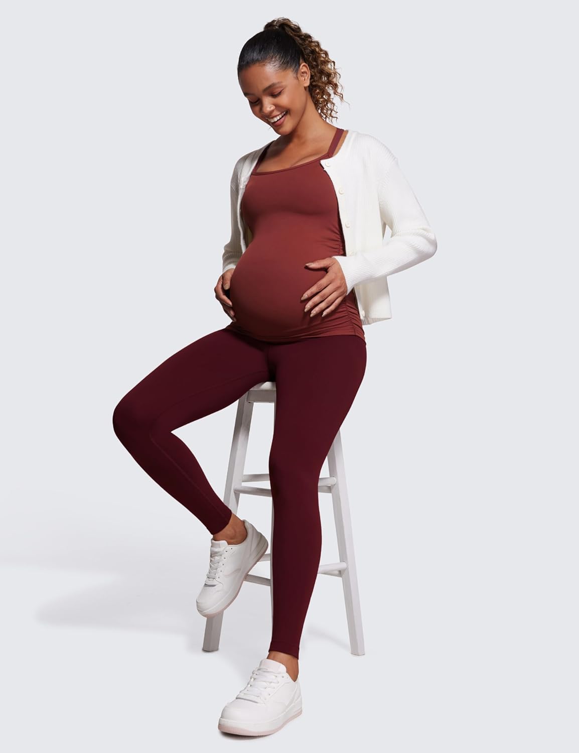 CRZ YOGA Womens Butterluxe Maternity Leggings 25" / 28" - Workout Activewear Yoga Pregnancy Pants Over The Belly Buttery Soft