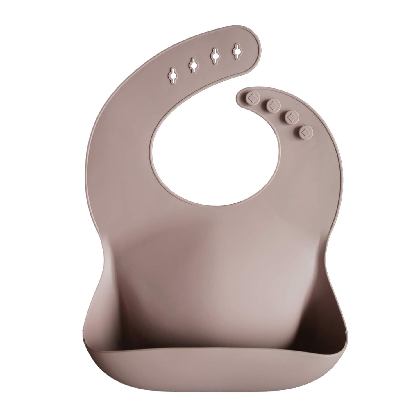 mushie Silicone Baby Bib | Adjustable Fit Waterproof Bibs (Dusty Rose)