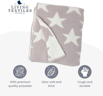 Living Textiles Blue Clouds Chenille Soft Baby Blanket Reversible Premium Cozy Fabric for Best Comfort - for Infant,Toddler,Newborn,Nursery,Boy,Unisex,Throw,Crib,Stroller,Gift, Blue Clouds 40x30