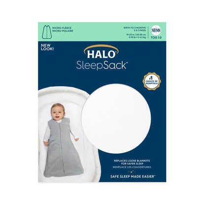 HALO Sleepsack Plush Dot Velboa Wearable Blanket, TOG 1.5, Cream, Medium