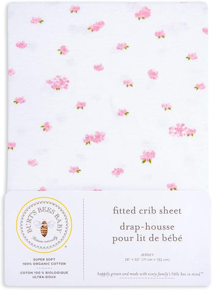 Burt's Bees Baby - Fitted Crib Sheet, Boys & Unisex 100% Organic Cotton Crib Sheet for Standard Crib and Toddler Mattresses (Hello Moon!) 28x52 Inch (Pack of 1)