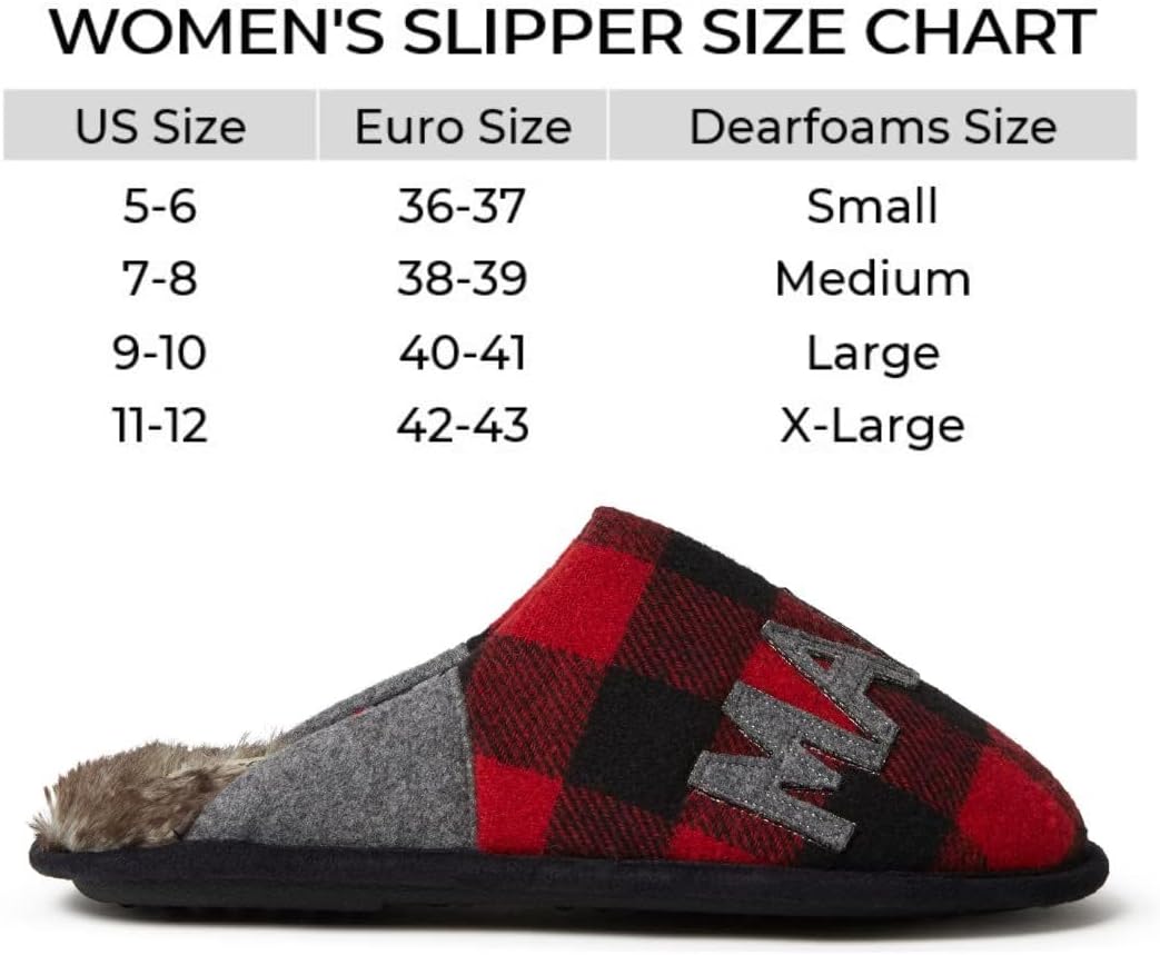 Dearfoams Gifts for Women Matching Christmas Holiday Mama Bear Slipper