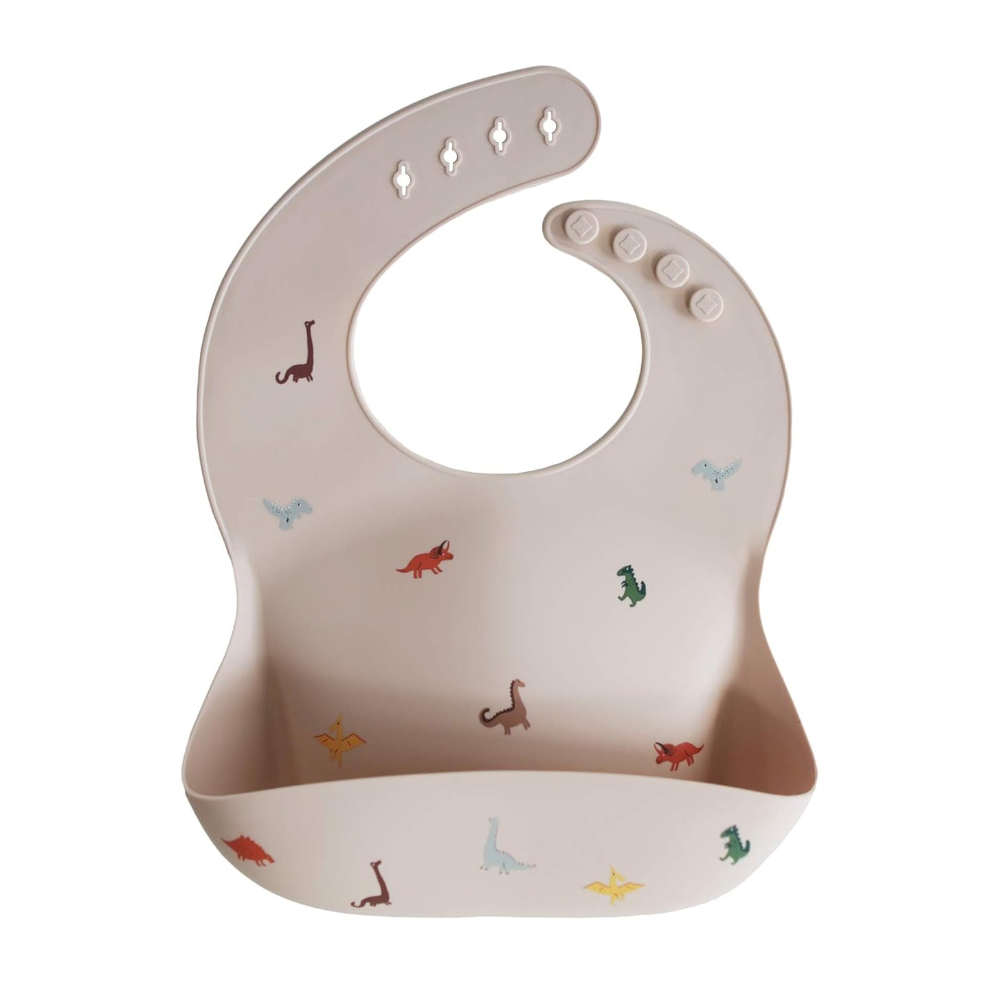 mushie Silicone Baby Bib | Adjustable Fit Waterproof Bibs (Dusty Rose)