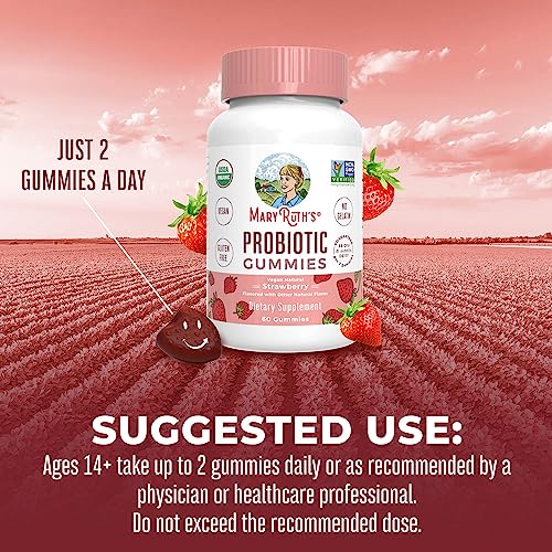 Kids Probiotics for Digestive Health | USDA Organic Probiotic Gummies | 2 Month Supply | Probiotics for Kids | Immune Support | Gut Health Supplement | Vegan | Non-GMO | Gluten Free | 60 Count