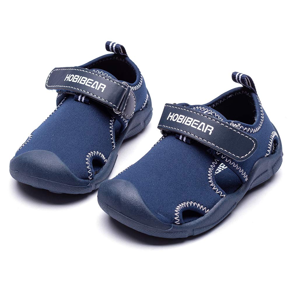 HOBIBEAR Boys Girls Water Shoes Quick Dry Closed-Toe Aquatic Sport Sandals Toddler/Little Kid