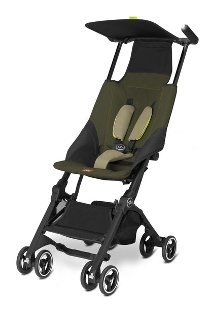 gb Pockit+ All-Terrain, Ultra Compact Lightweight Travel Stroller with Canopy and Reclining Seat in Velvet Black