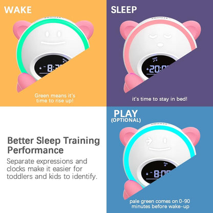 OK to Wake Clock for Kids, Sleep Training Clock with Night Light and Sound Machine, Kids Alarm Clock for Bedrooms, Blue