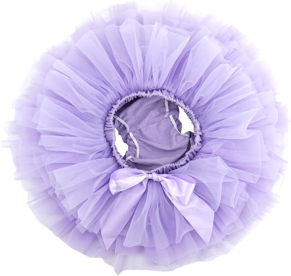 BGFKS Baby Girls Soft Fluffy Tutu Skirt with Diaper Cover,Toddler Girl Tutu Skirt Sets with Flower Headband.