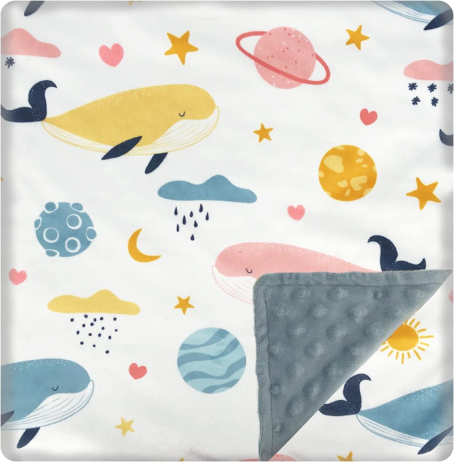 Baby Blanket for Boys Girls (Fox Printed, 30"x40") with Double Layer Dotted Backing Soft Plush Minky Blanket for Toddlers Newborn