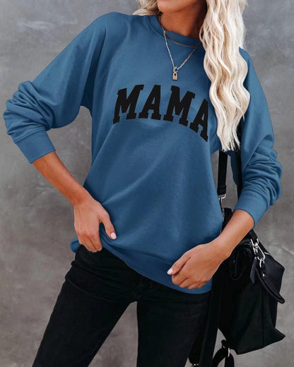 LEEDYA Women Long Sleeve Mama Sweatshirts Round Neck Pullover Loose Lightweight Blouse Tops