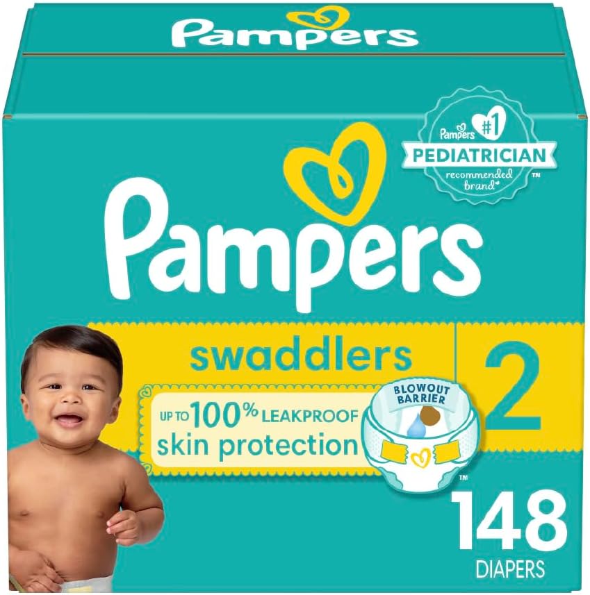 Pampers Swaddlers Diapers - Size 1, 164 Count (Pack of 1), Ultra Soft Disposable Baby Diapers