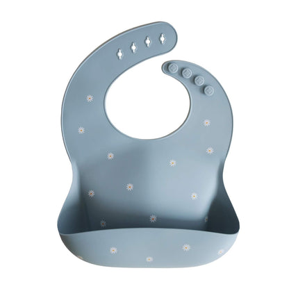 mushie Silicone Baby Bib | Adjustable Fit Waterproof Bibs (Dusty Rose)