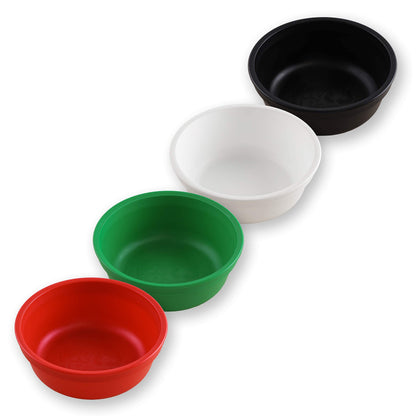 Re-Play Made in USA 12 Oz. Reusable Plastic Bowls, Pack of 4 Without Lid - Dishwasher and Microwave Safe Bowls for Snacks and Everyday Dining - Toddler Bowl Set 5.75" x 5.75" x 2", Modern Mint