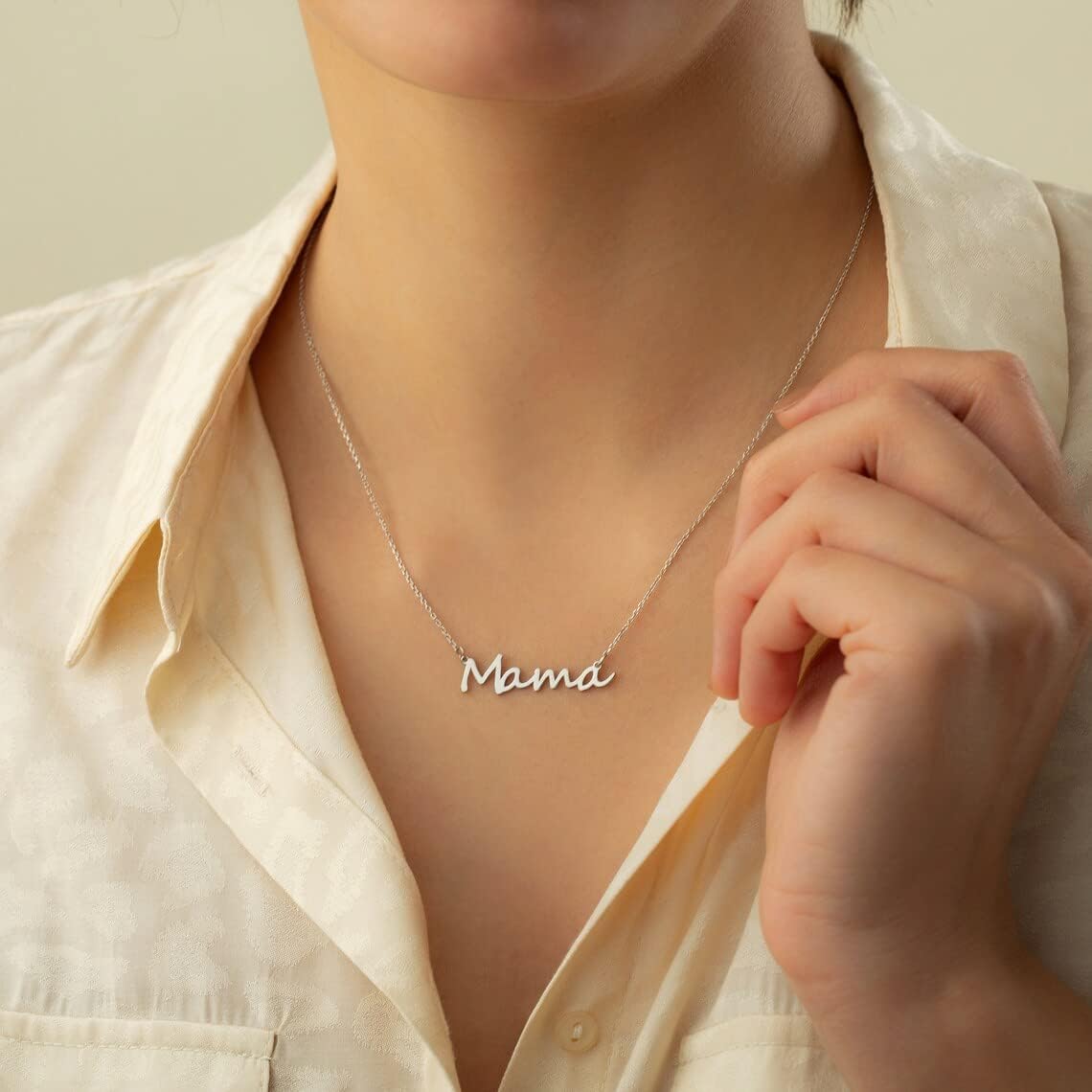 Mama necklace for Women - Silver, Gold & Rose Gold Mom Jewelry for Women, Gifts for New Mom, Expecting Mom Gift for Pregnant Friend, Mom to be Gifts with Cards