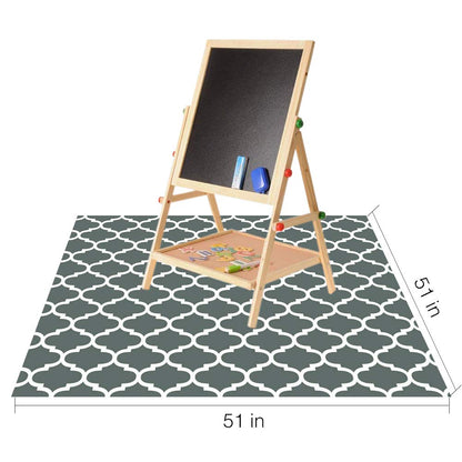 Splat Mat for Under High Chair/Arts/Crafts by CLCROBD, 51" Baby Anti-Slip Food Splash and Spill Mat for Eating Mess, Waterproof Floor Protector and Table Cloth (Lattice)