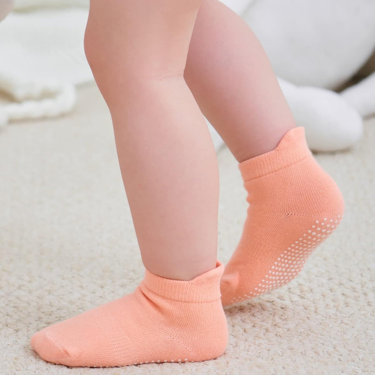 Zaples Baby Non Slip Grip Ankle Socks with Non Skid Soles for Infants Toddlers Kids Boys Girls