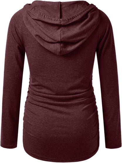 GINKANA Maternity Hoodie Long Sleeves Shirts Casual Maternity Top Pregnancy Sweatshirt Casual Clothes