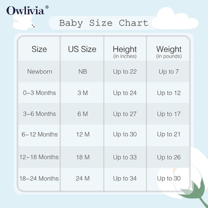 Owlivia Organic Cotton Baby Pajamas, Boys Girls Zip Front Sleep 'N Play, Footed Sleeper, Long Sleeve