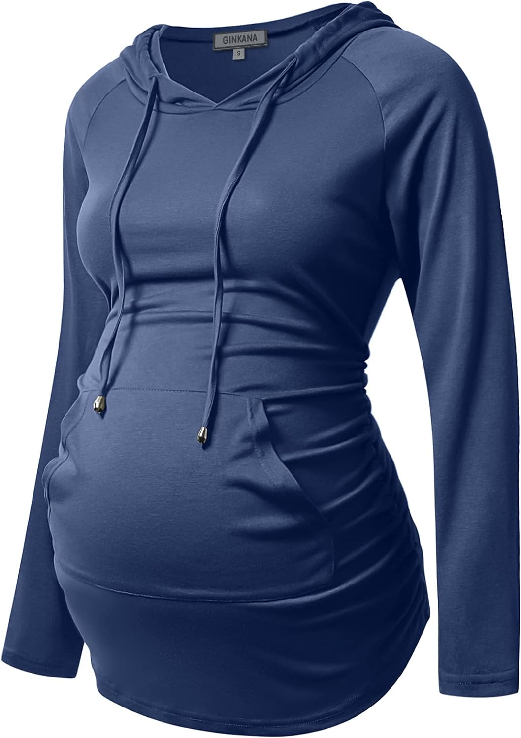 GINKANA Maternity Hoodie Long Sleeves Shirts Casual Maternity Top Pregnancy Sweatshirt Casual Clothes