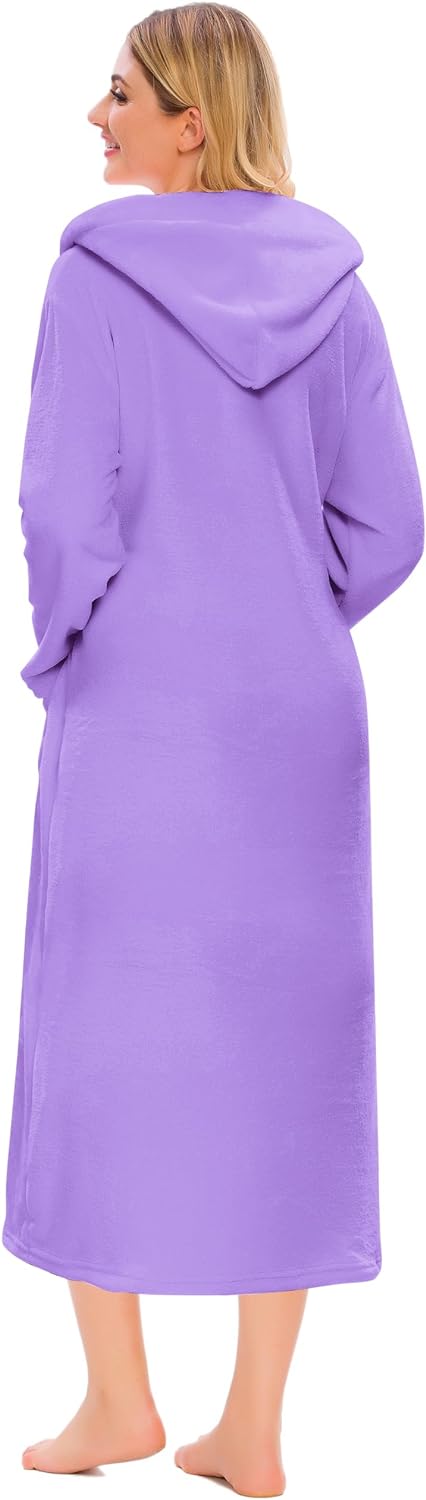 Umeyda Girls Fleece Hooded Robes, Warm Printed Bath Robe for Kids Soft Fuzzy Bathrobe for Gifts, 1-12 Years