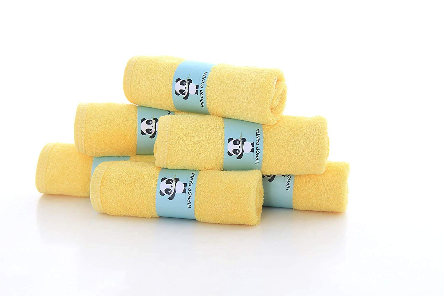 HIPHOP PANDA Baby Wash Clothes, Rayon Made from Bamboo - 2 Layer Ultra Soft Absorbent Washcloths for Boy - Newborn Face Towel - Makeup Remove Washcloths for Delicate Skin - (Gray, 6 Pack)