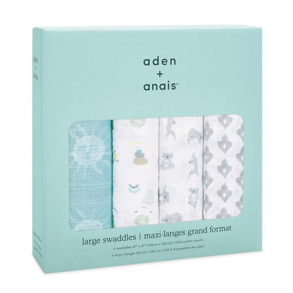 aden + anais Swaddle Blanket, Boutique Muslin Blankets for Girls & Boys, Baby Receiving Swaddles, Ideal Newborn & Infant Swaddling Set, Perfect Shower Gifts, 4 Pack, Sunrise