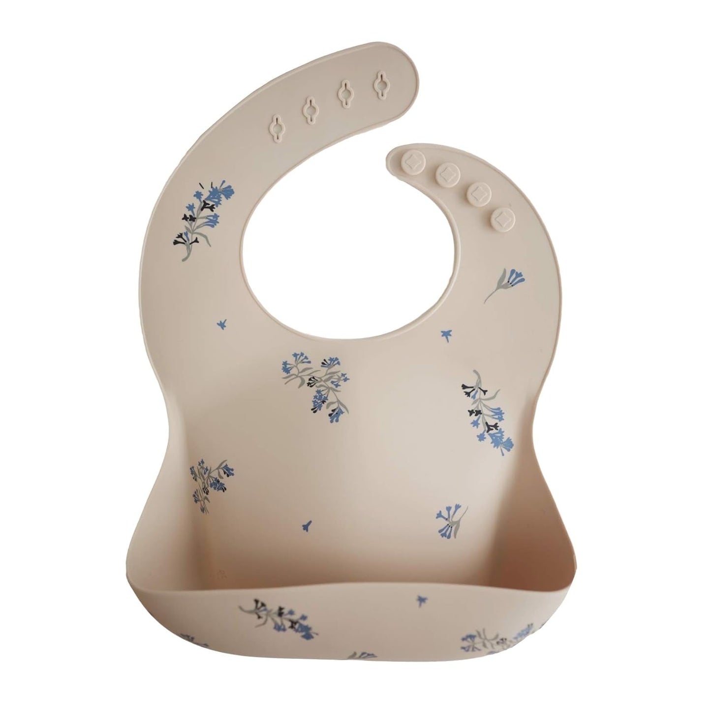 mushie Silicone Baby Bib | Adjustable Fit Waterproof Bibs (Dusty Rose)