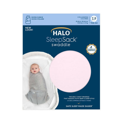 HALO Sleepsack Swaddle, 3-Way Adjustable Wearable Blanket, TOG 3.0, Velboa Plush Dots, Cream, Newborn, 0-3 Months