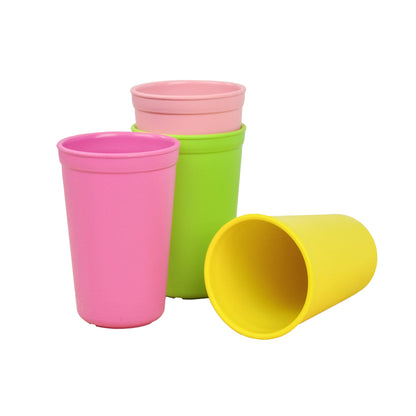 Re-Play Made in USA 10 Oz. Open Cups for Toddlers, Set of 4 - Reusable and Stackable Toddler Cups for Easy Storage - Dishwasher/Microwave Safe Kids Plastic Cups, 4.75" x 3.25", Fresh