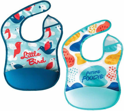 Tiny Twinkle Mess-Proof Baby Bib - Waterproof Bib for Baby Boy or Girl - PFAS, PVC, BPA, Phthalate Free - Baby Food Bibs