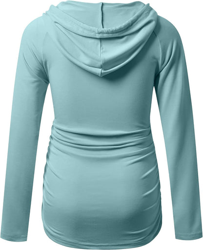 GINKANA Maternity Hoodie Long Sleeves Shirts Casual Maternity Top Pregnancy Sweatshirt Casual Clothes