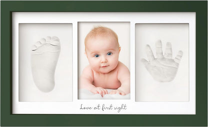 Baby Hand and Footprint Kit - Baby Footprint Kit, Newborn Keepsake Frame, Baby Handprint Kit, Personalized Baby Gifts, Nursery Decor, Baby Shower Gifts for Girls Boys (Sage)