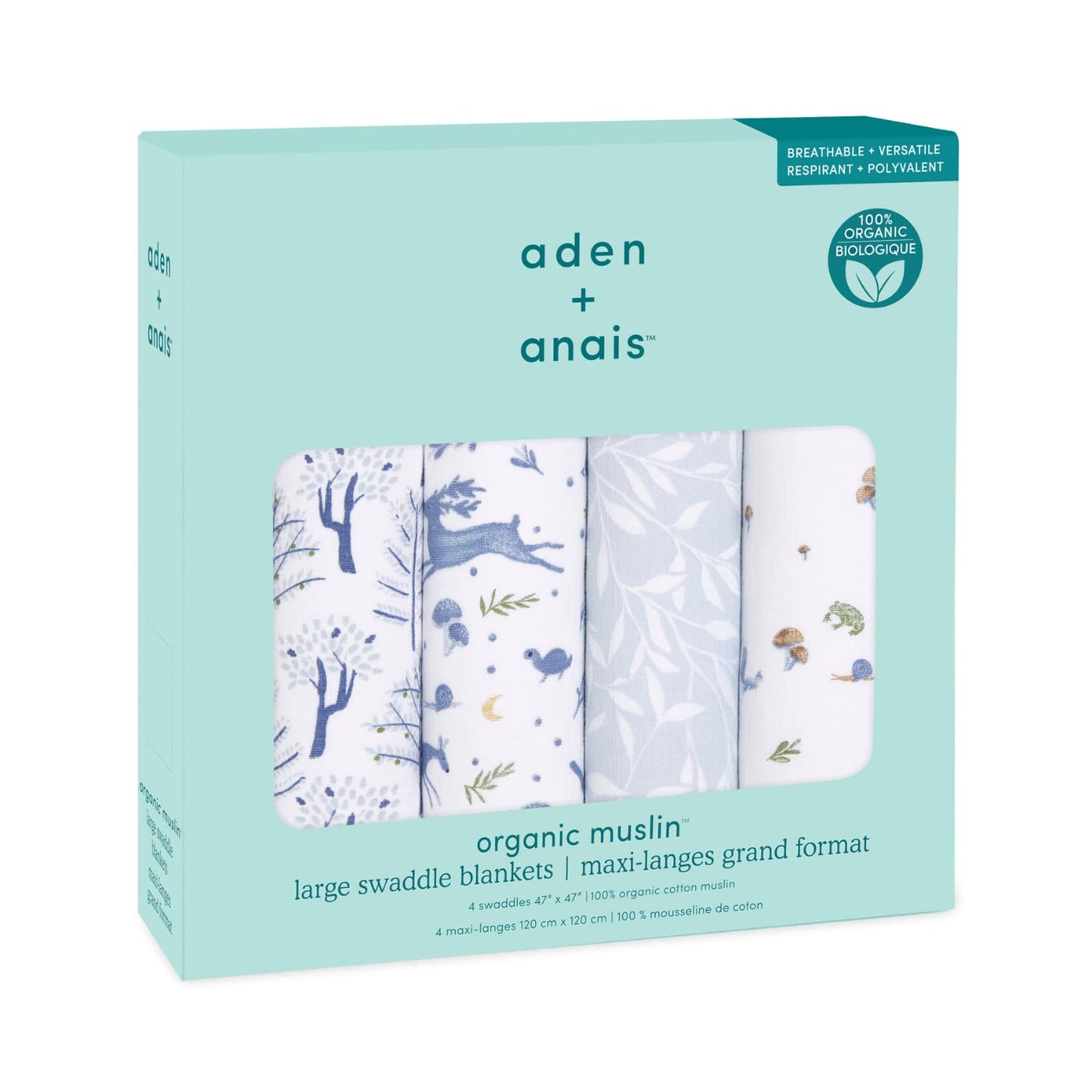 aden + anais Swaddle Blanket, Boutique Muslin Blankets for Girls & Boys, Baby Receiving Swaddles, Ideal Newborn & Infant Swaddling Set, Perfect Shower Gifts, 4 Pack, Sunrise