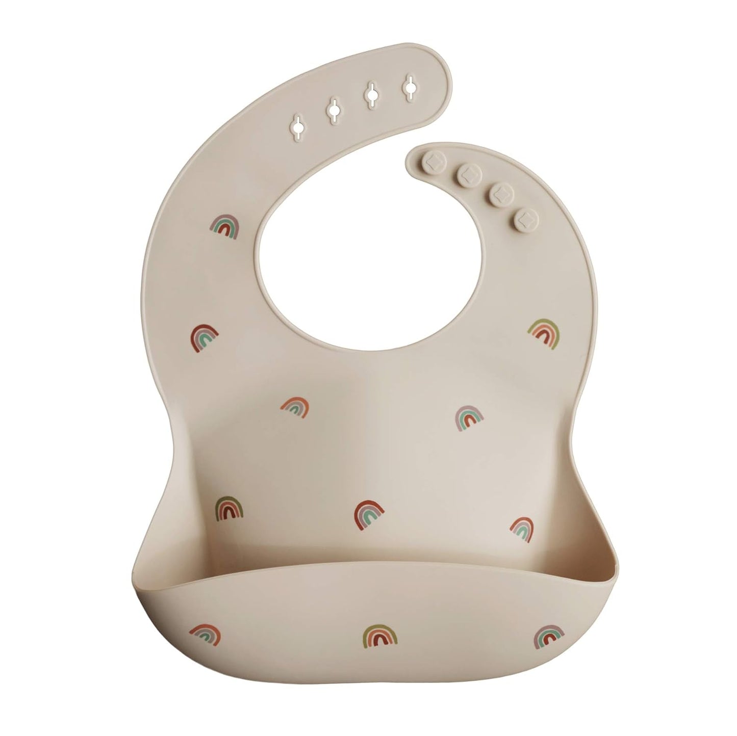 mushie Silicone Baby Bib | Adjustable Fit Waterproof Bibs (Dusty Rose)