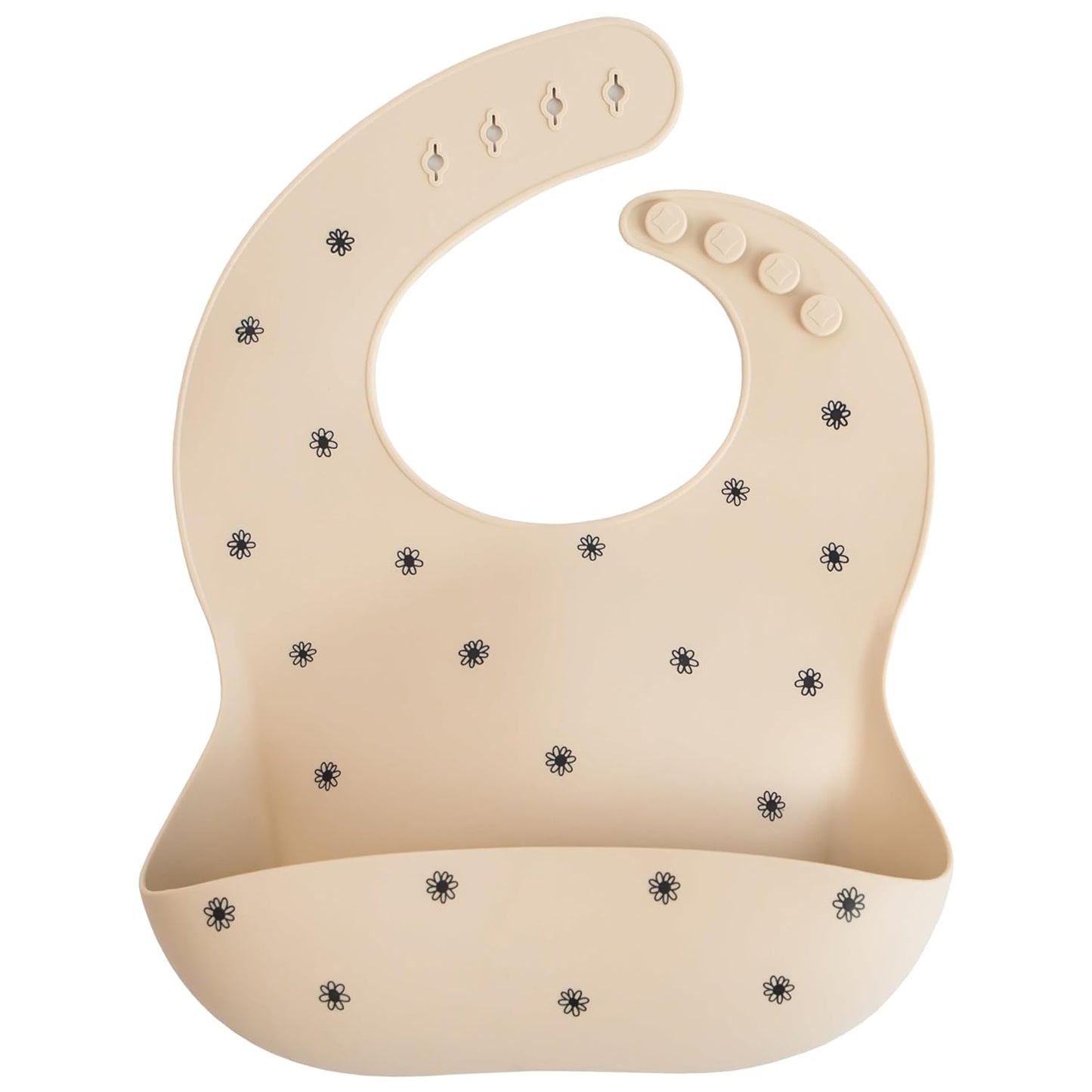 mushie Silicone Baby Bib | Adjustable Fit Waterproof Bibs (Dusty Rose)