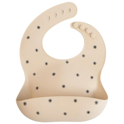 mushie Silicone Baby Bib | Adjustable Fit Waterproof Bibs (Dusty Rose)