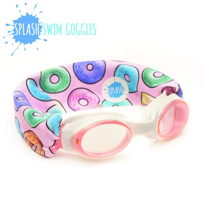 SPLASH SWIM GOGGLES with Fabric Strap - Pink & Purples Collection | Fun, Fashionable, Comfortable - Adult & Kids Swim Goggles