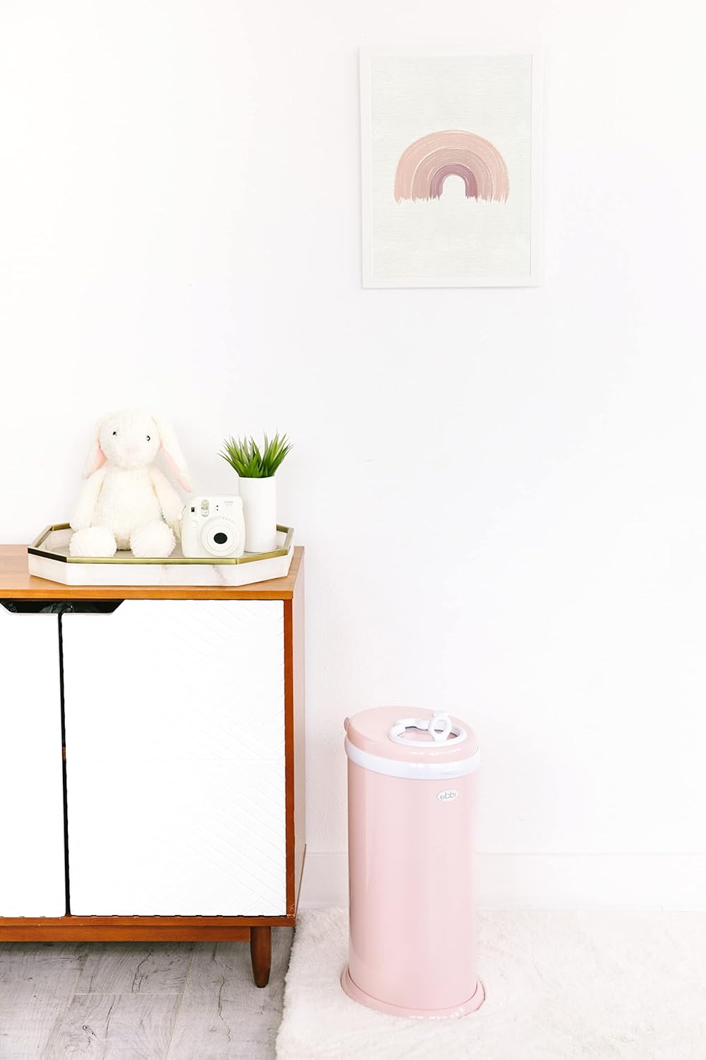 Ubbi Steel Odor Locking, No Special Bag Required Money Saving, Awards-Winning, Modern Design, Registry Must-Have Diaper Pail, White