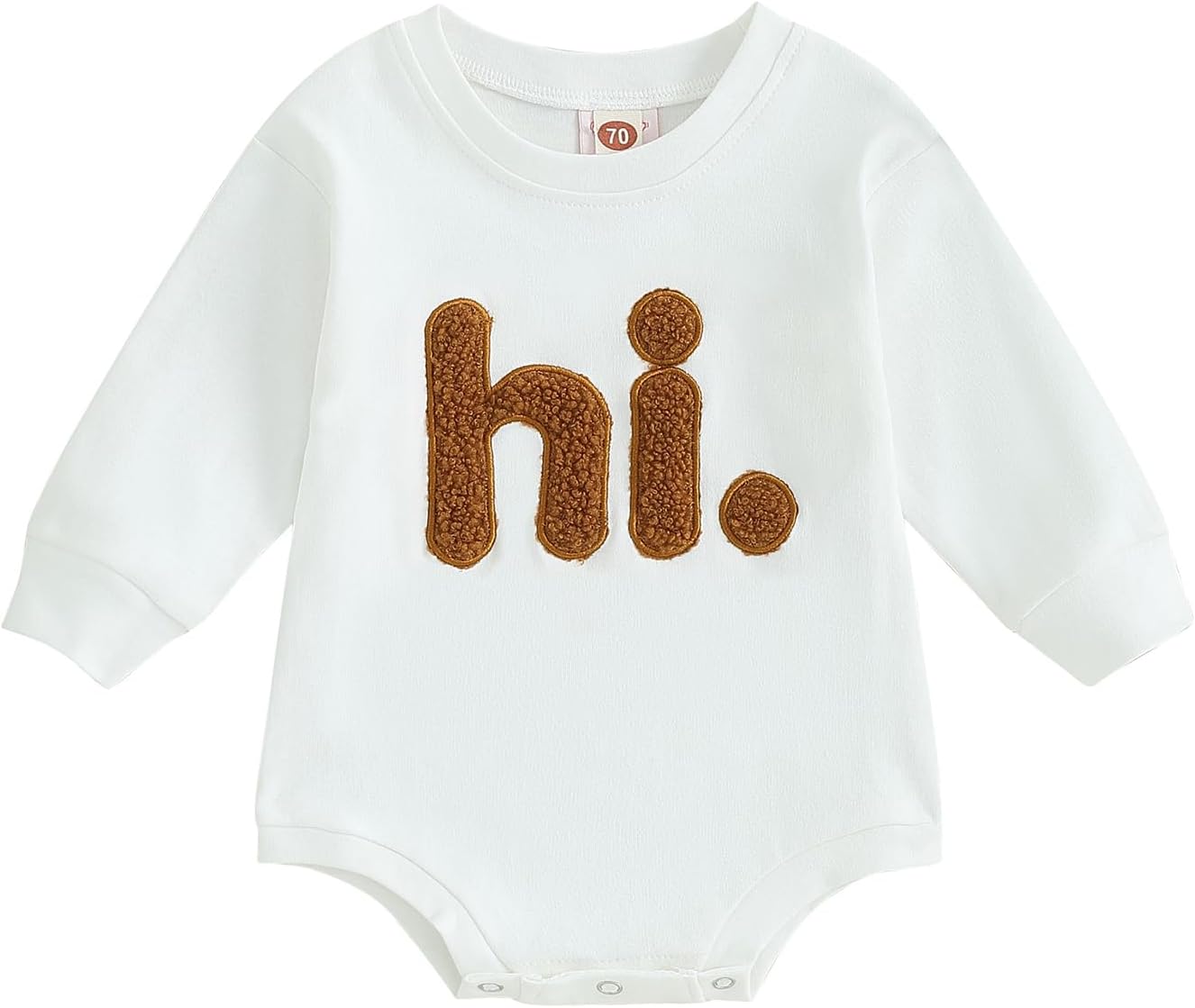 VISGOGO Baby Boy Girls Oversized Sweatshirt Romper Long Sleeve Little Dude Sweater Onesie Top Embroidery Clothes