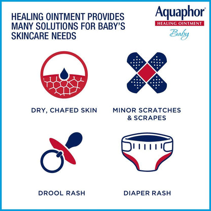 Aquaphor Baby Healing Ointment Advanced Therapy Skin Protectant, Dry Skin and Diaper Rash Ointment, 14 Oz Jar