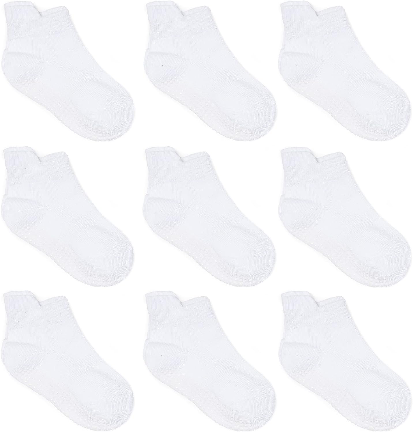 Zaples Baby Non Slip Grip Ankle Socks with Non Skid Soles for Infants Toddlers Kids Boys Girls