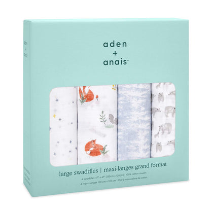 aden + anais Swaddle Blanket, Boutique Muslin Blankets for Girls & Boys, Baby Receiving Swaddles, Ideal Newborn & Infant Swaddling Set, Perfect Shower Gifts, 4 Pack, Sunrise