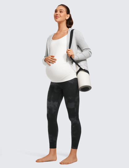 CRZ YOGA Womens Butterluxe Maternity Leggings 25" / 28" - Workout Activewear Yoga Pregnancy Pants Over The Belly Buttery Soft