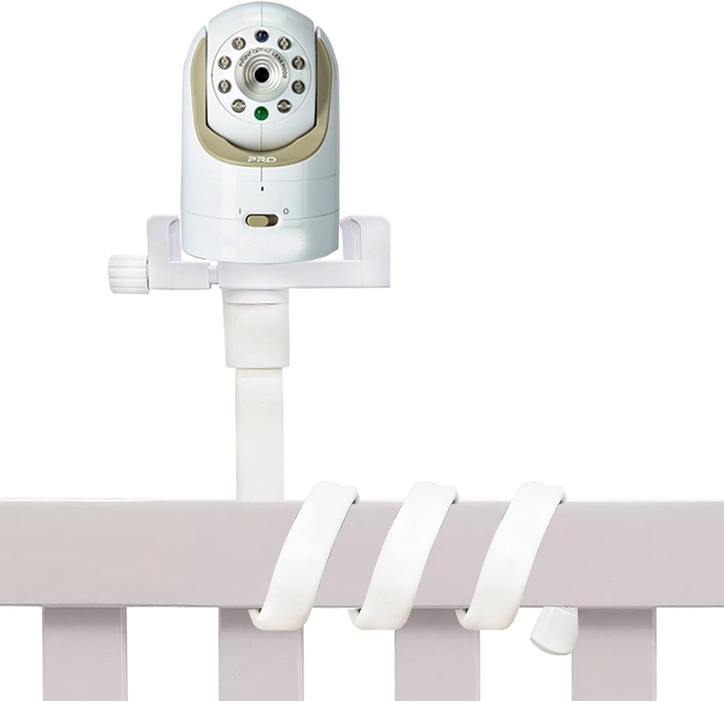 GUCHO Baby Monitor Mount for Crib, Universal Baby Monitor Holder Compatible for Infant Optics, Crib Camera Mount Stand with Clip