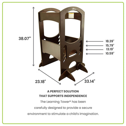 Little Partners Kids Learning Tower® - Adjustable Height Kitchen Step Stool for Toddlers - Encourages Learning, Independence, and Engagement - Safety Climbing Tower for Kitchen Counter (Natural)