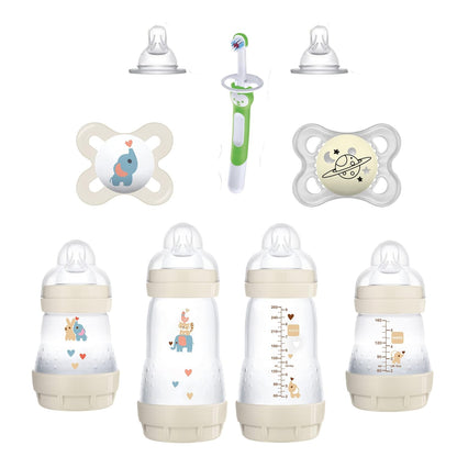 MAM Welcome Home Gift Set (9-Piece), Easy Start Anti-Colic Baby Bottles, Baby Pacifiers, Nipples, Training Toothbrush, Baby Shower Gifts