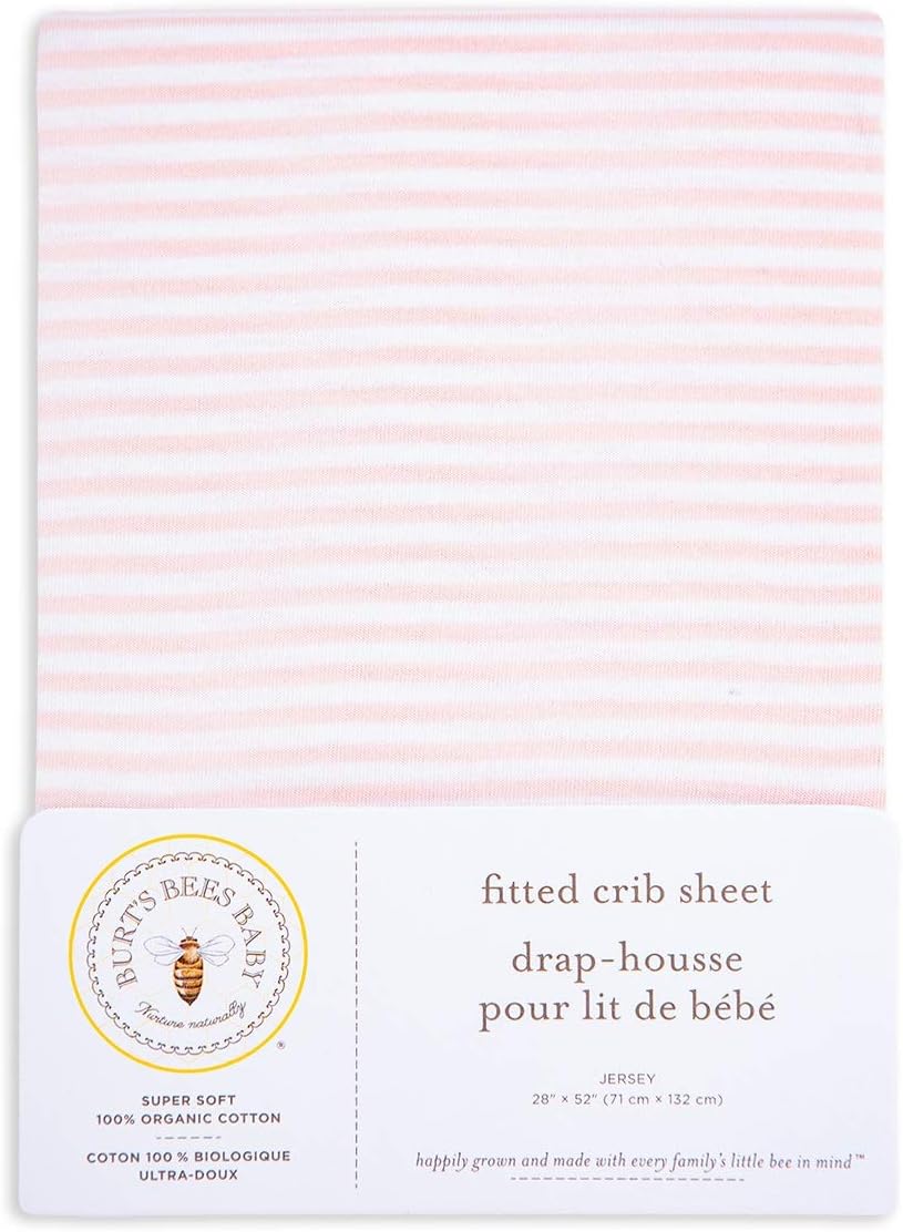 Burt's Bees Baby - Fitted Crib Sheet, Boys & Unisex 100% Organic Cotton Crib Sheet for Standard Crib and Toddler Mattresses (Hello Moon!) 28x52 Inch (Pack of 1)